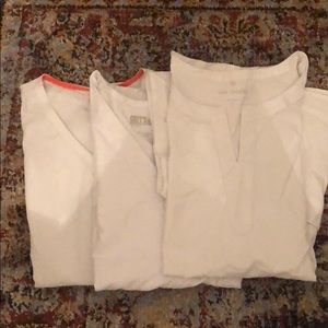 Lot of 3 white scrub tops used condition